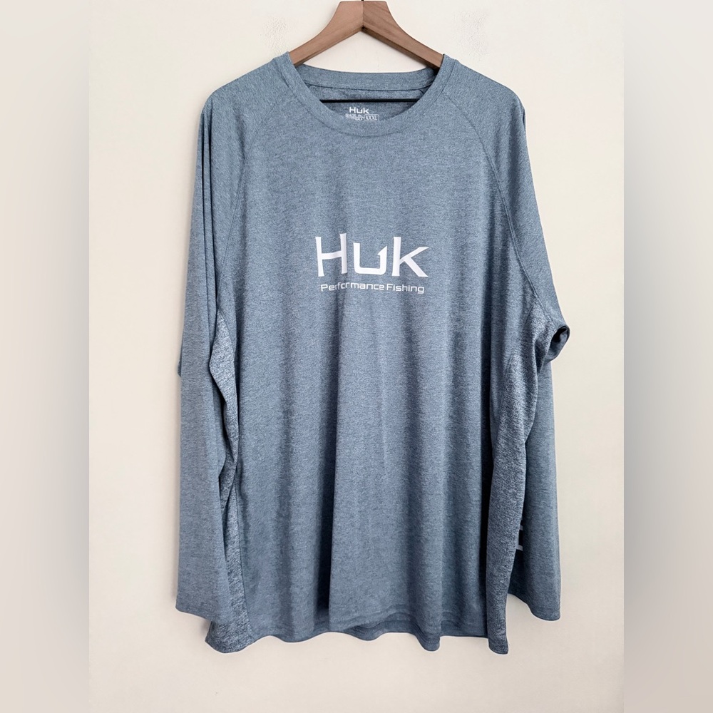 Huk Performance Fishing Mens Pursuit Long Sleeve Shirt Blue XXXL